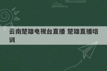 云南楚雄电视台直播 楚雄直播培训