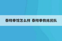 泰翔拳馆怎么样 泰翔拳教练团队