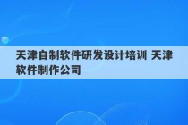 天津自制软件研发设计培训 天津软件制作公司