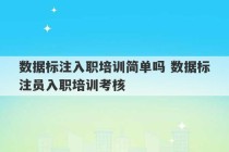 数据标注入职培训简单吗 数据标注员入职培训考核