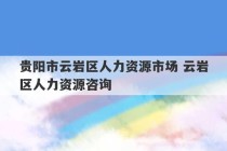 贵阳市云岩区人力资源市场 云岩区人力资源咨询