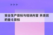 安全生产目标与培训内容 共青团的奋斗目标