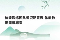 体能教练团队师资配置表 体能教练岗位职责