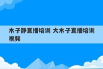 木子静直播培训 大木子直播培训视频