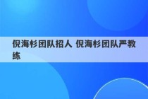 倪海杉团队招人 倪海杉团队严教练