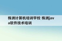 株洲计算机培训学校 株洲java软件技术培训