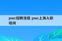 pwc招聘流程 pwc上海入职培训