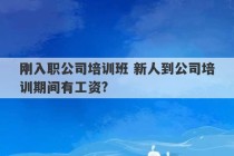 刚入职公司培训班 新人到公司培训期间有工资?