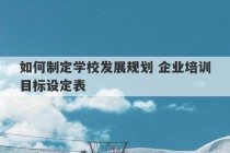 如何制定学校发展规划 企业培训目标设定表