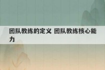 团队教练的定义 团队教练核心能力