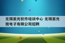 无锡紫光软件培训中心 无锡紫光微电子有限公司招聘