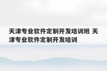 天津专业软件定制开发培训班 天津专业软件定制开发培训