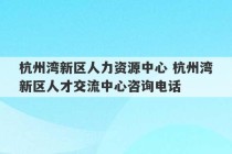 杭州湾新区人力资源中心 杭州湾新区人才交流中心咨询电话