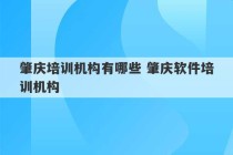 肇庆培训机构有哪些 肇庆软件培训机构