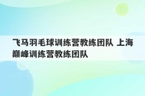 飞马羽毛球训练营教练团队 上海巅峰训练营教练团队