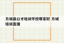 方城县口才培训学校哪家好 方城培训直播