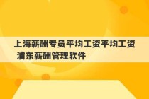 上海薪酬专员平均工资平均工资 浦东薪酬管理软件