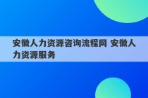 安徽人力资源咨询流程网 安徽人力资源服务