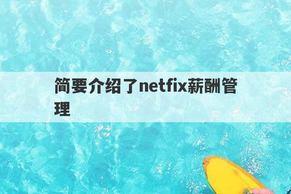 简要介绍了netfix薪酬管理