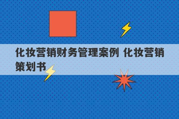 化妆营销财务管理案例 化妆营销策划书