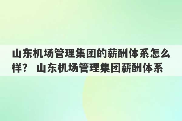 山东机场管理集团的薪酬体系怎么样？ 山东机场管理集团薪酬体系