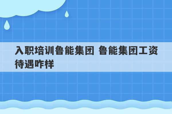 入职培训鲁能集团 鲁能集团工资待遇咋样