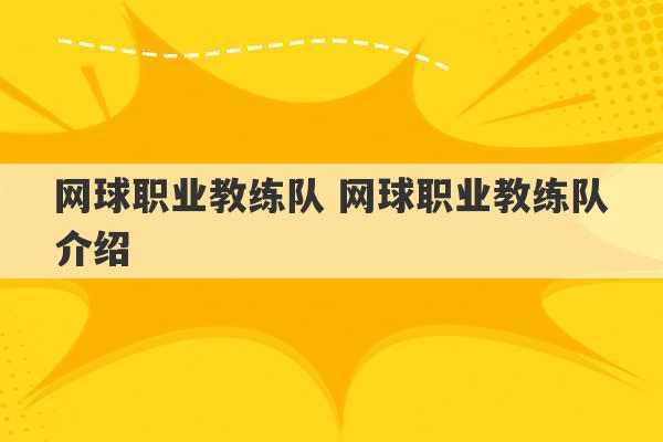 网球职业教练队 网球职业教练队介绍