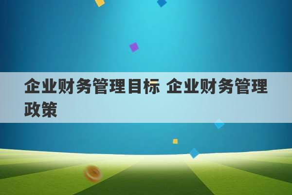 企业财务管理目标 企业财务管理政策