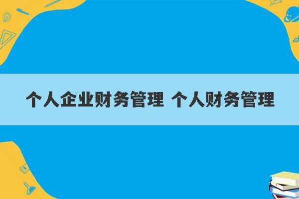 个人企业财务管理 个人财务管理