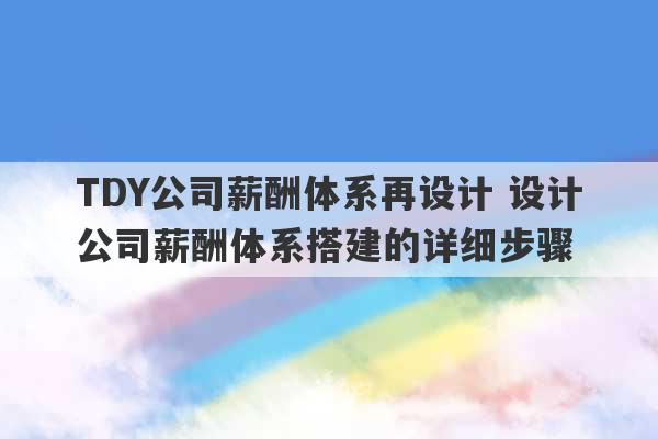 TDY公司薪酬体系再设计 设计公司薪酬体系搭建的详细步骤