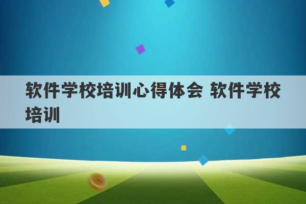 软件学校培训心得体会 软件学校培训