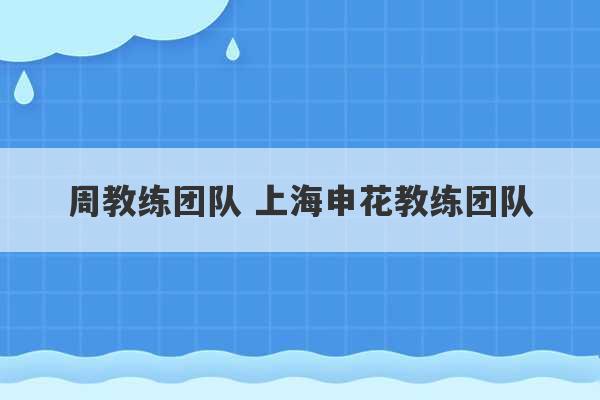 周教练团队 上海申花教练团队