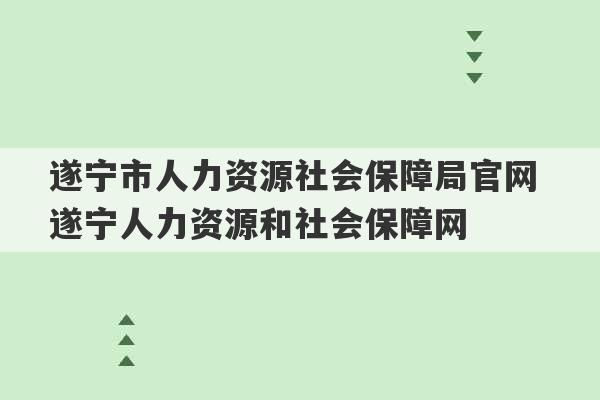 遂宁市人力资源社会保障局官网 遂宁人力资源和社会保障网