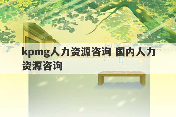 kpmg人力资源咨询 国内人力资源咨询