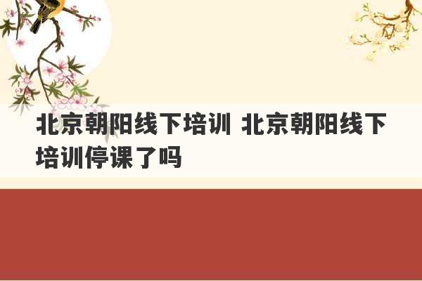 北京朝阳线下培训 北京朝阳线下培训停课了吗