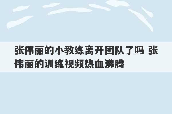 张伟丽的小教练离开团队了吗 张伟丽的训练视频热血沸腾