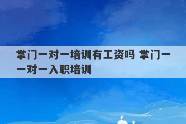 掌门一对一培训有工资吗 掌门一一对一入职培训