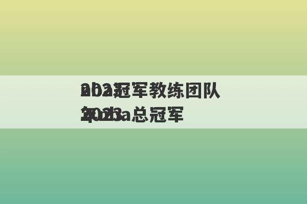 2023
nba冠军教练团队 2023
年nba总冠军