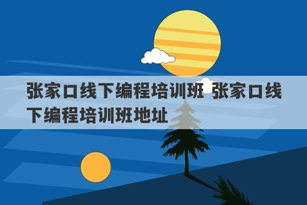 张家口线下编程培训班 张家口线下编程培训班地址