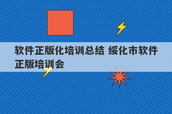 软件正版化培训总结 绥化市软件正版培训会