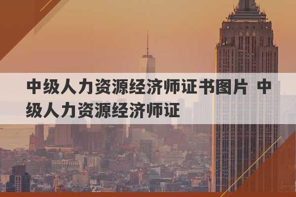 中级人力资源经济师证书图片 中级人力资源经济师证