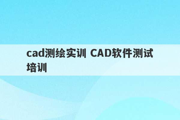 cad测绘实训 CAD软件测试培训