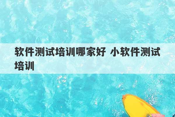 软件测试培训哪家好 小软件测试培训