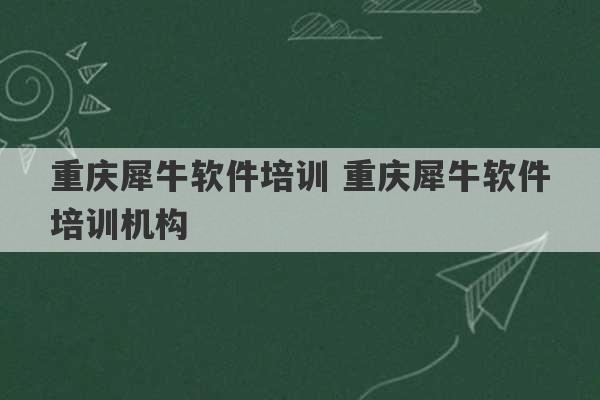 重庆犀牛软件培训 重庆犀牛软件培训机构