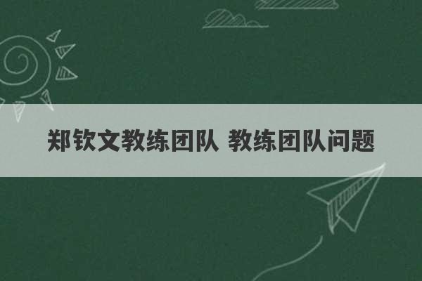 郑钦文教练团队 教练团队问题