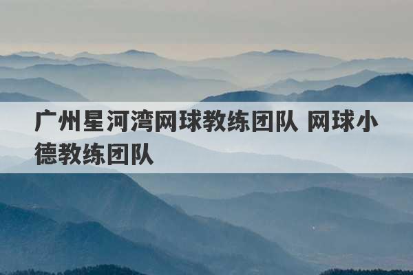 广州星河湾网球教练团队 网球小德教练团队