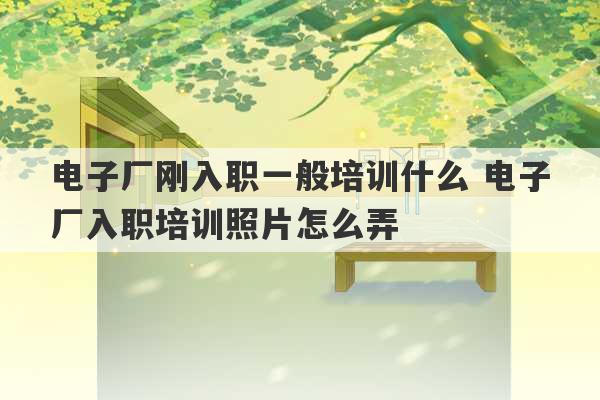 电子厂刚入职一般培训什么 电子厂入职培训照片怎么弄