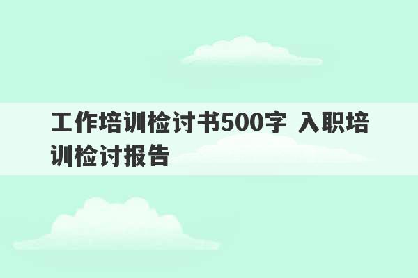 工作培训检讨书500字 入职培训检讨报告