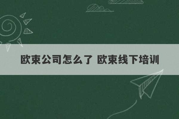 欧束公司怎么了 欧束线下培训