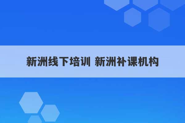 新洲线下培训 新洲补课机构